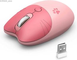 Muizen mofii schattige kat 2.4g draadloze muis USB -ontvanger plug en speel 3 verstelbare DPI compatibel met laptops pc's en computers y240407