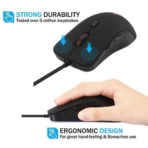 Souris multifonction hiver 2400 DPI chauffage mains plus chaudes USB filaire souris de jeu pour ordinateur de bureau ordinateur portable ordinateur portable HCCY