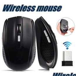 MICE NIEUW 2,4 GHz USB Optische draadloze muisontvanger Smart Sleep Energy Saving for Computer Tablet PC Laptop Desktop met witte druppel de OTKI3