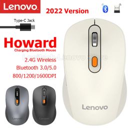 Ratones Nuevo Lenovo 2022 Versión Howard Carga Ratón inalámbrico con Bluetooth 3.0/5.0 800/1200/1600dpi para Windows Os Harmoney Os