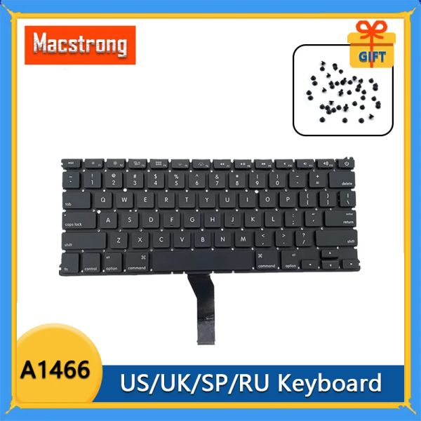 Rates Nuevo teclado A1466 original UK para el libro Air 13 '' A1466 Russian Keyboard Spanish A1369 Thai/coreano 20102017 con tornillos