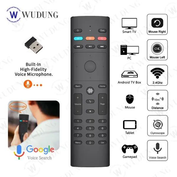 MICE le plus récent G40S Air Mouse Google Voice Microphone Gyroscope 2.4g Wireless 33 touches IR Apprentissage G40 Remote Contrôle pour Android TV Box