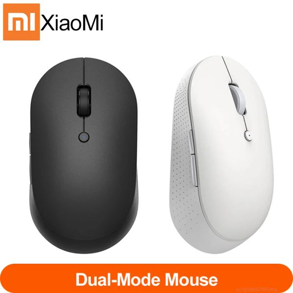 Souris la plus récente Xiaomi Mi souris sans fil DualMode silencieuse ergonomique Bluetooth USB boutons latéraux portable Mini souris sans fil pour ordinateur portable