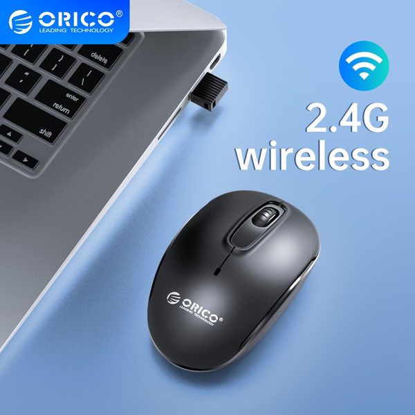 Ratones ORICO 2.4GHz Ratón inalámbrico con receptor USB Ratones silenciosos delgados Ratón ergonómico retroiluminado para computadora de escritorio PC portátil