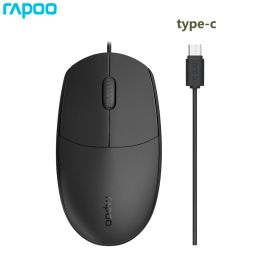 Souris Souris filaire originale Rapoo N100C TypeC pour téléphones mobiles, tablettes, ordinateurs portables, pour Samsung pour Apple pour Xiaomi pour Huawei