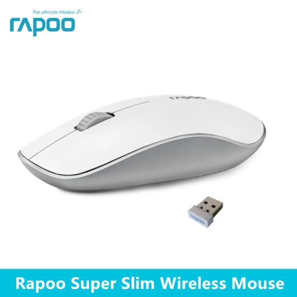 Souris souris Original Rapoo Wireless Silent Gaming Optical Souris avec 1000dpi Super Slim Portable Mini récepteur pour ordinateur portable Home
