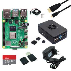 Muizen Originele Raspberry Pi 4 8GB 2 GB 4 GB 1 GB RAM met ABS -kas voeding Adapter Aluminium koellichaam voor Raspberry Pi 4 Model B PI4