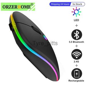 Muizen ORZEHOME Draadloze Muis RGB Oplaadbare Bluetooth Muizen Draadloze Computer Mause LED Backlit Ergonomische Gaming Muis Voor Laptop X0807