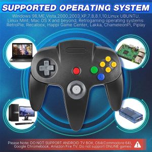 Contrôleur PC de souris N64 USB Wired GamePad Control Retro Gaming Accessoires Euelec Classic Emulat Video Game Console Joystick Joypad