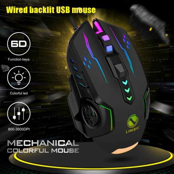 MICE PC Gamer Mice Wired Gaming Mouse 7 botones retroiluminados 2400dpi Gaming Optical Mouse 6D Color LED ILUMINADO MOUSE PARA MACBOOK Y240407