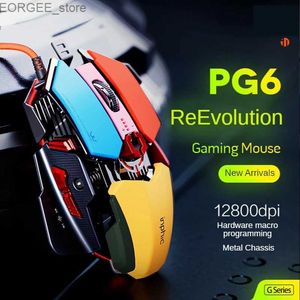 Ratones PG6 MOUSO USB USB Gaming Mouse RGB Ratón silencioso 5500 DPI Mechón mecánico con 9 botones adecuados para PC portátil Pro Gamer Y240407