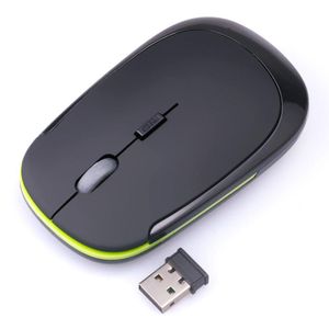 Souris portable mince 2,4 GHz sans fil pour ordinateur portable PC 1600 dpi 10 m mouvement libre pour une utilisation à la maison ou au bureau