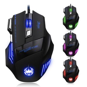 Souris Souris de jeu professionnelle 7200 DPI réglable 7 boutons LED optique USB filaire souris de jeu souris multicolore pour ordinateur portable