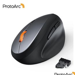 Souris Protoarc Em14 souris verticale sans fil pour petite main Windows XP Vista Linux 7 8 10 2.4G ergonomique livraison directe ordinateurs réseau Otsnh