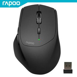 Muizen Rapoo Mt550 Multimode draadloze muis Sluit maximaal 4 apparaten aan 1600 Dpi Ergonomische Bluetooth-muis 12 maanden lange batterij