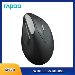 MICE RAPOO MV20 Ergonomics Office Vertical Wireless Mouse 6 Boutons 1600 DPI OPTICAL MAND GAMING MICE POUR LAPTOP PC / BURIS