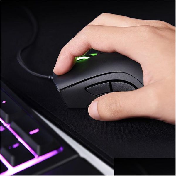 Souris Razer Deathadder Chroma USB filaire optique ordinateur souris de jeu 6400Dpi capteur livraison directe Dhbx0