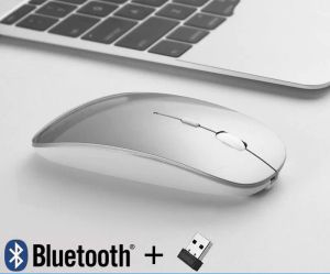 Souris rechargeable 2 en 1 2.4G sans fil Bluetooth 3.0 souris Bluetooth pour PC Android Windows XP/Vista/Win7