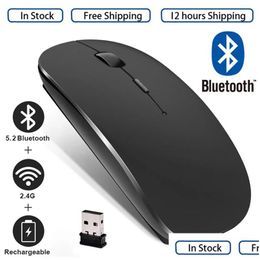 Souris souris sans fil de souris Bluetooth ordinateur ergonomique Mini USB Mause 24Hz Optique silencieuse pour ordinateur portable PC 240314 Drop livraison C Ott0K