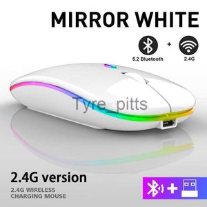 Souris sans fil Rechargeable souris Bluetooth souris sans fil ordinateur Mause LED rvb rétro-éclairé souris de jeu ergonomique pour ordinateur portable X0807