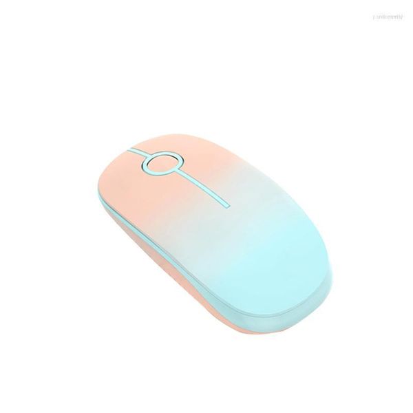 Souris de jeu ergonomique rétro-éclairée LED silencieuse sans fil Rechargeable pour ordinateur portable Joli dégradé