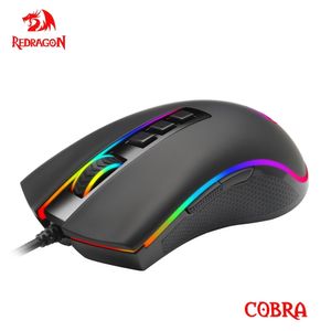 Muizen Redragon Cobra M711 RGB USB Wired Gaming Mouse 12400 DPI 9 Knoppen Muizen Programmeerbaar Ergonomisch voor computer PC Gamer 221027