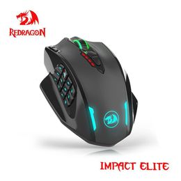 Souris REDRAGON Impact Elite M913 souris de jeu nirkabel RGB USB 2 4G 16000 DPI 16 touches de ce programme ergonomique pour PC et Gamer 230905