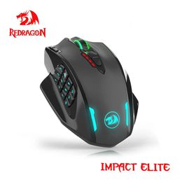 Muizen REDRAGON Impact Elite M913 RGB USB 2.4G Draadloze Gaming Muis 16000 DPI 16 knoppen Programmeerbare ergonomische voor gamer Muizen PC 231020