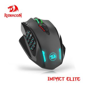 Mice REDRAGON Impact Elite M913 RGB USB 24G Wireless Gaming Mouse 16000 DPI 16 buttons Programmable ergonomic for gamer PC 230324