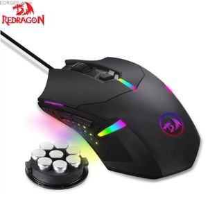 MICE REDRAGON M601 RGB Gaming Mouse Wired 7 botón Programable Macro Macro Record Configuración de ajuste de peso 7200 DPI Windows PC Y240407