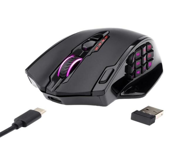 Souris Redragon M913 2 4G souris de jeu sans fil 16000 DPI RGB avec 16 boutons programmables MMO Fps pour ordinateur portable Gamer 2211032186517