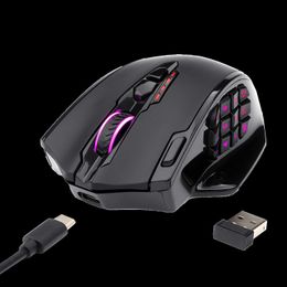 Muizen Redragon M913 Impact Elite draadloze gamingmuis met 16 programmeerbare knoppen 16000 DPI 80 uur batterij en Pro optische sensor 230712