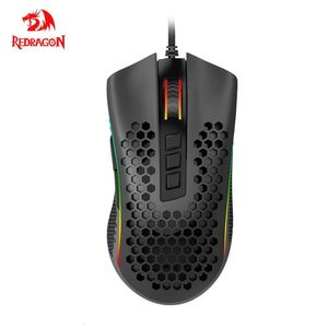 MICE Redragon Storm M808 USB Gaming Mouse Wired RGB Backlight 12400 DPI 9 Knoppen Programmeerbare optische muizen voor computer Gamer PC 230206