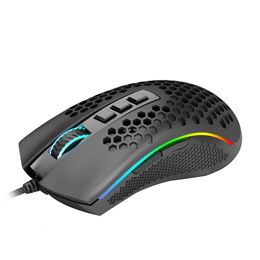 Ratones Redragon Storm M808 USB con cable RGB Gaming Tralight Honeycomb Mouse 12400 DPI Juego programable para computadora PC portátil 240314 Drop Ot3Pd