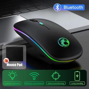 Ratones RGB luz Bluetooth ratón inalámbrico silencioso recargable para Android PC ordenador Macbook iPad ratones retroiluminados Accesorios para ordenador portátil