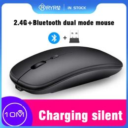 Muizen RYRA 2.4G draadloze muis Stille oplaadbare muis PC Bluetooth draadloze muis Opladen Lichtgevende USB draagbare muis