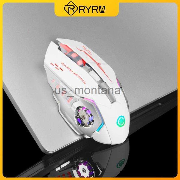 Ratones RYRA Gaming Mouse Recargable Mute Wireless Office Mouse 24G USB 3600DPI Ratón óptico ergonómico es para PC Laptop Gamers J230606