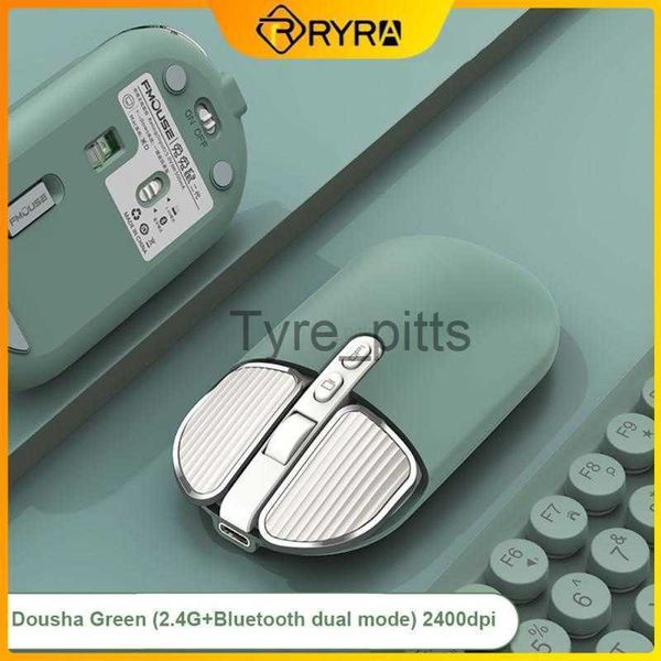 Mouse RYRA M203 Mouse wireless di seconda generazione BT Dual Mode Mute Girls Cute Powder Laptop Office Home Charging Desktop Office Mouse X0807