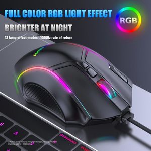 Souris Ryra New USB Wired RVB Gaming Mouse 12800 DPI 12 Boutons Ergonomic Programmable Game Optical Mice pour ordinateur PC ordinateur portable