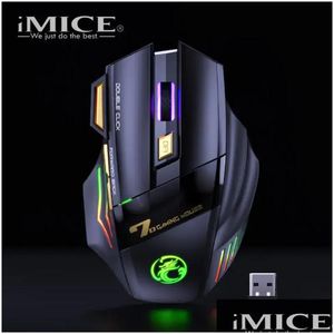 Souris Ryra Rechargeable sans fil souris Gamer pour ordinateur RGB Gaming Bluetooth 2.4G USB silencieux ergonomique ordinateur portable PC livraison directe Comput Otv8L