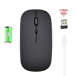 MICE Ryra Wireless Mouse Charging 2.4G Bluetooth Ultra Dunne Silent PC Laptop Home Office Win MacOS XP H240407