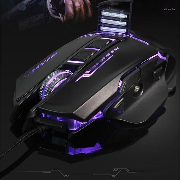 Souris SeenDa Réglable 3200DPI Mécanique Filaire Souris De Jeu Programmable 7 Boutons Mause Optique LED Rétro-Éclairage Ergonomie Mice1