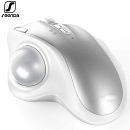 Souris SeenDa Bluetooth souris trackball sans fil 3 connexion de périphérique souris ergonomique rechargeable 2.4G souris pour ordinateur portable tablette