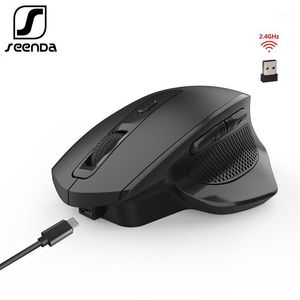 Muizen seenda oplaadbaar 2.4G draadloze muis 6 knoppen gaming voor gamer laptop desktop USB -ontvanger stil
