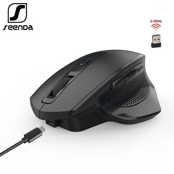 Souris SeenDa Rechargeable 2.4G souris sans fil 6 boutons jeu pour Gamer ordinateur portable bureau USB récepteur silencieux clic muet Mause1