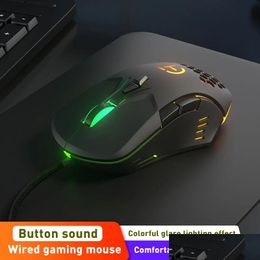 Ratones Silent Click USB Wired Gaming Mouse 7 botones 2400DPI Mute Optical Computer Gamer para PC Laptop Notebook Game Drop Delivery Compu Otcu4