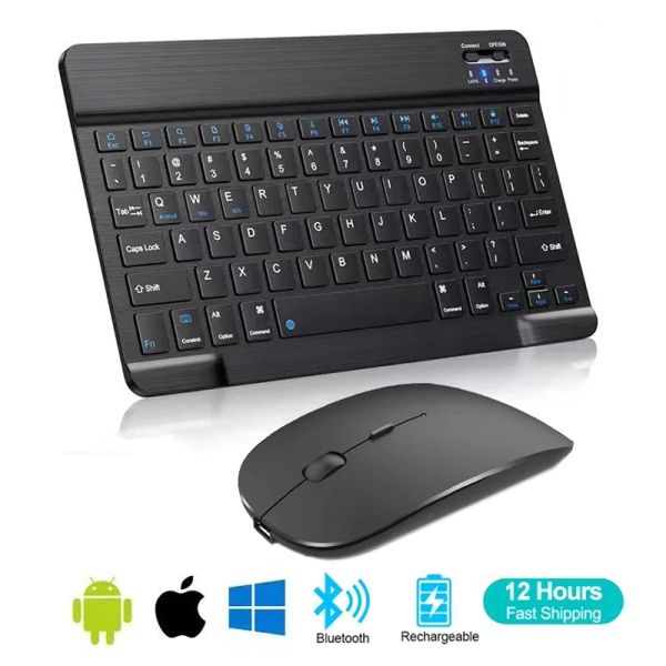 MICE Espagnol French Bluetooth Clavier sans fil Azerty Russian Russian Coréen pour iPad PC Tablet Phone Téléphone portable et Mini de souris avec n