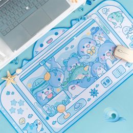 Muizen super schattig extra grote gaming mouse kussen laptop bureau mat blauwe haai baby xxl bureau kussen kantoortafel mat antislip waterdichte matten