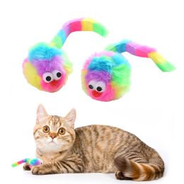 Mice The new Rainbow Rabbit plush mouse toy includes Rattonite bite resistant interactive play pet supplies