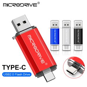 MICE Type C USB Flash Drive OTG 2 in 1 USB 2.0 Micro USB Penaandrijving 128 GB 64 GB 32 GB Pendrive Flash Drive